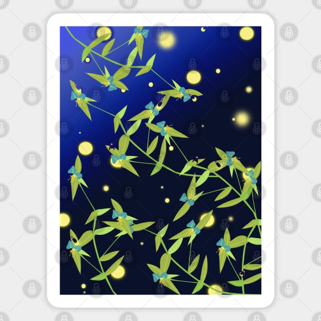 Fireflies garden Magnet by Blacklinesw9